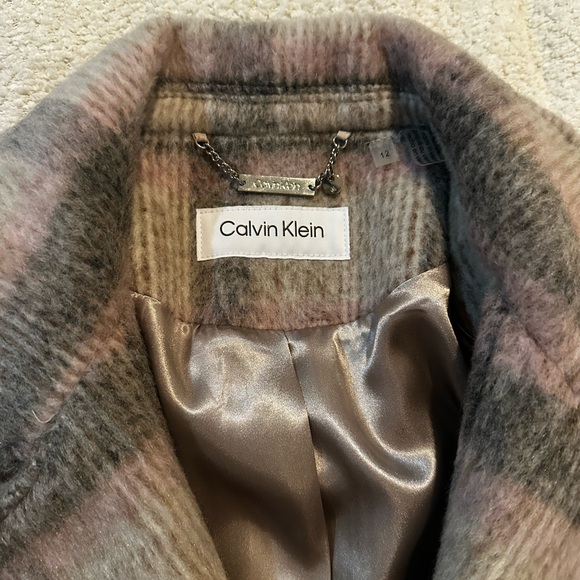 Calvin Klein women’s plaid notch lapel coat - Picture 5 of 6